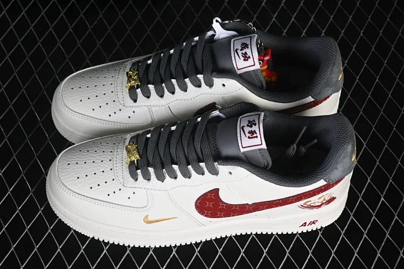 All categories Nk Air Force 1 Air Force series Nk Air Force 1 Low Air Force low-top Nike Air Force 1'07 Low Year of the Horse joint name Cloud white crimson gold Air Force 1 low-top casual sneakers NH0601-507